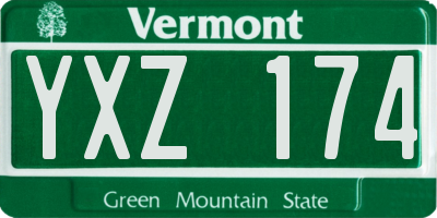 VT license plate YXZ174