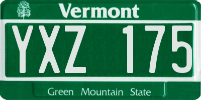 VT license plate YXZ175