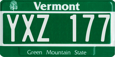 VT license plate YXZ177