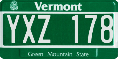 VT license plate YXZ178