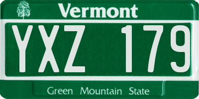 VT license plate YXZ179