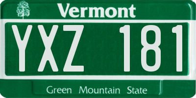 VT license plate YXZ181