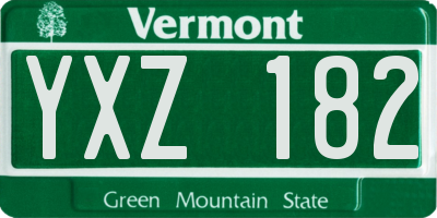 VT license plate YXZ182