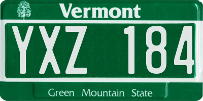 VT license plate YXZ184