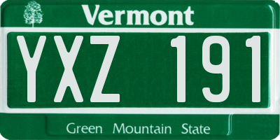 VT license plate YXZ191