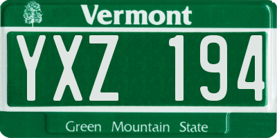 VT license plate YXZ194