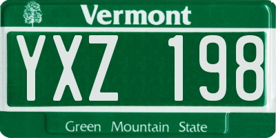 VT license plate YXZ198