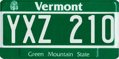 VT license plate YXZ210