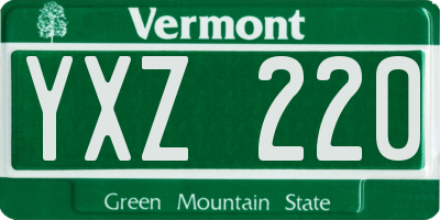 VT license plate YXZ220
