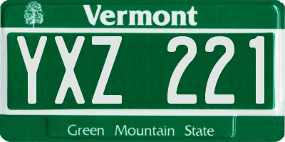 VT license plate YXZ221