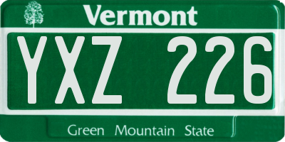 VT license plate YXZ226