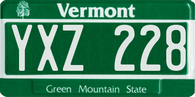VT license plate YXZ228