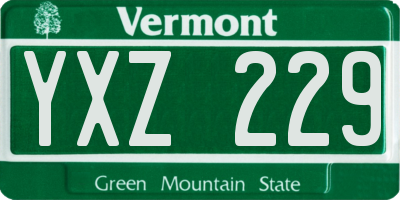 VT license plate YXZ229