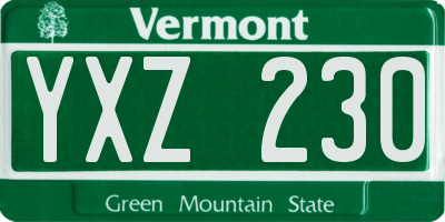VT license plate YXZ230