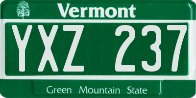 VT license plate YXZ237