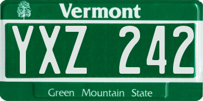 VT license plate YXZ242