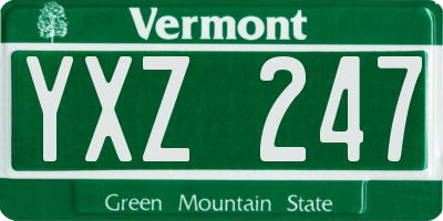 VT license plate YXZ247
