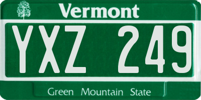 VT license plate YXZ249