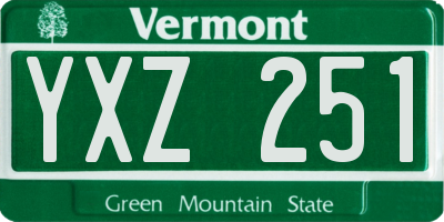 VT license plate YXZ251
