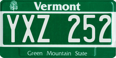 VT license plate YXZ252