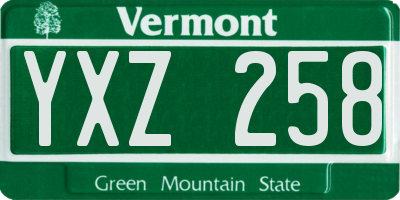 VT license plate YXZ258