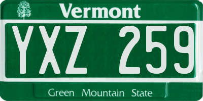 VT license plate YXZ259