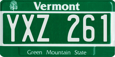 VT license plate YXZ261