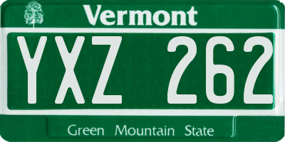 VT license plate YXZ262