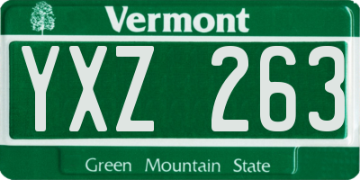 VT license plate YXZ263
