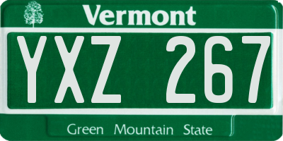 VT license plate YXZ267