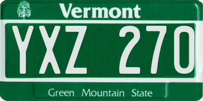 VT license plate YXZ270