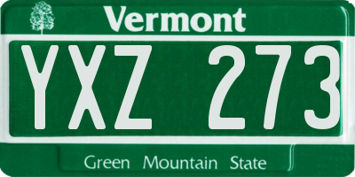 VT license plate YXZ273