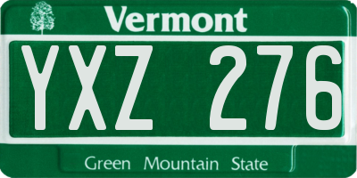 VT license plate YXZ276