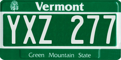 VT license plate YXZ277