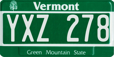 VT license plate YXZ278
