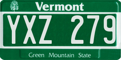 VT license plate YXZ279