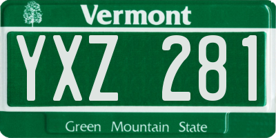 VT license plate YXZ281
