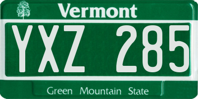 VT license plate YXZ285