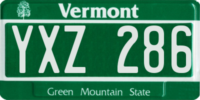 VT license plate YXZ286