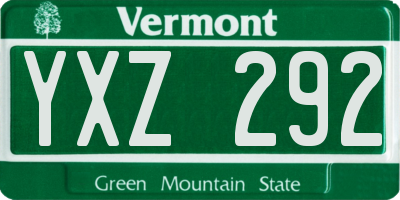 VT license plate YXZ292