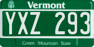 VT license plate YXZ293