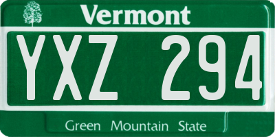 VT license plate YXZ294