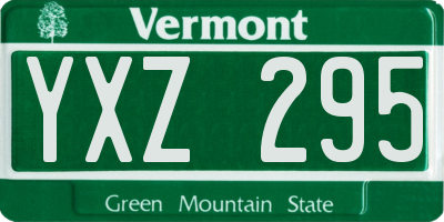 VT license plate YXZ295