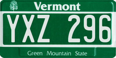VT license plate YXZ296