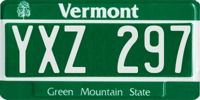 VT license plate YXZ297