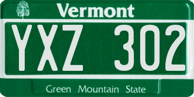 VT license plate YXZ302
