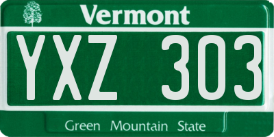 VT license plate YXZ303