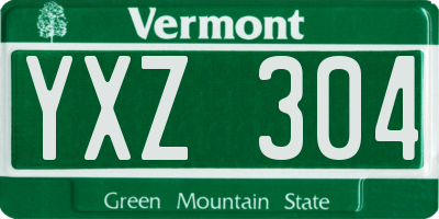 VT license plate YXZ304