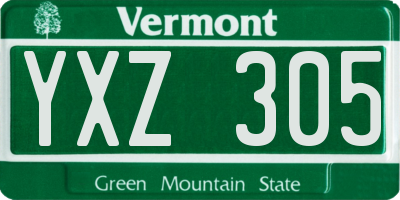 VT license plate YXZ305