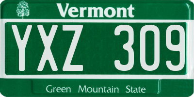 VT license plate YXZ309